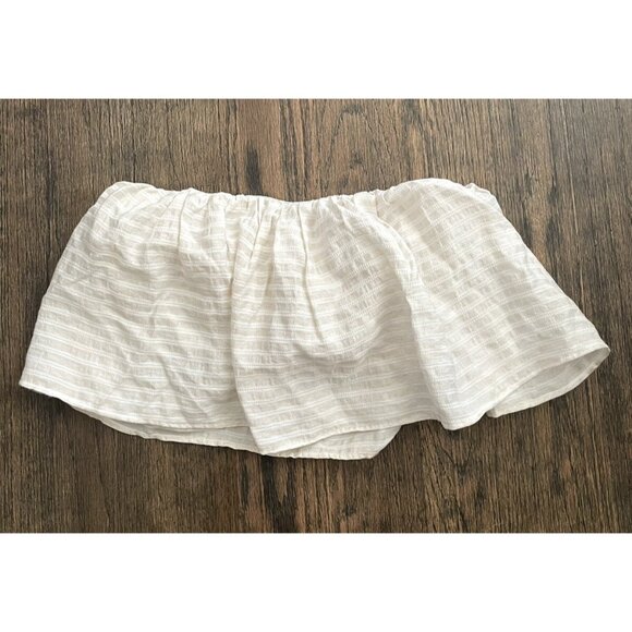 Zara Strapless Beige White Striped Tube Top Size Small - Picture 1 of 6